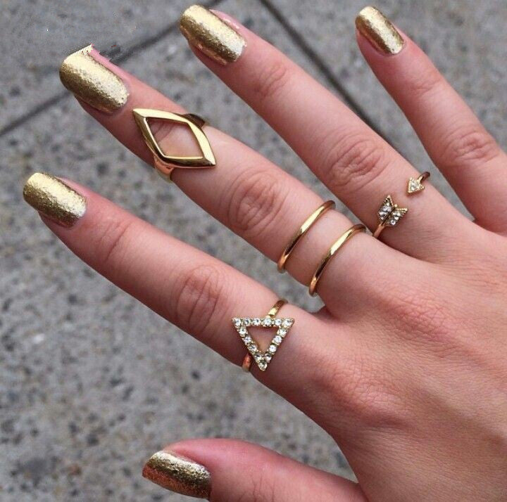 5 pcs/set  crystal women knuckle rings