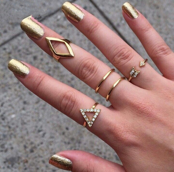 5 pcs/set  crystal women knuckle rings