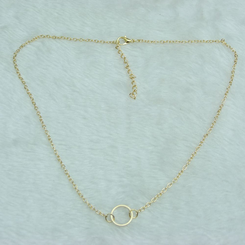 Women's Fashion Minimalist Simple Circle Pendants Chains Necklace