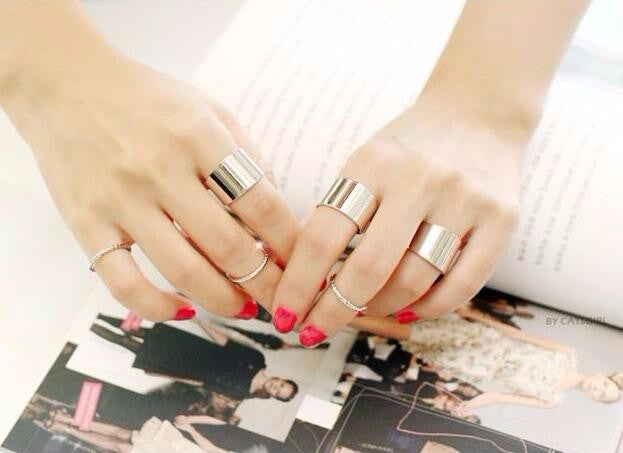 6Pcs/lot Fashion Gold and Silver color Finger Knuckle Ring Set