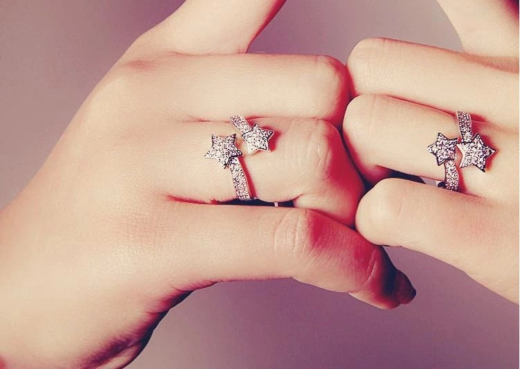 New European and American fashion five-pointed star ring