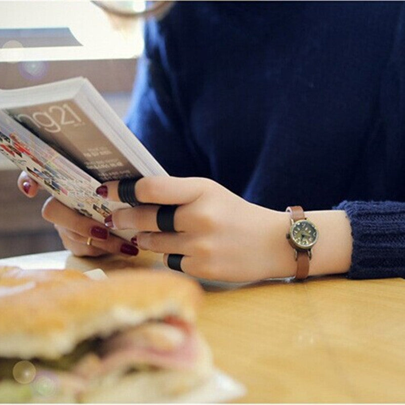 Three-Piece Suit Black Plain Ring