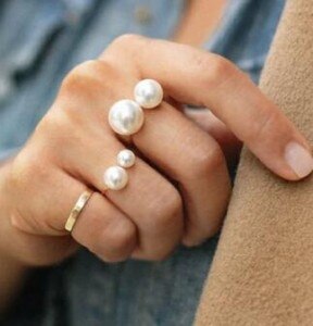 Classic retro double finger ring hollow cross right