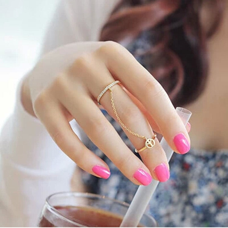 Europe and the United States personality open palm anti-war tassel chain ring   8RD124