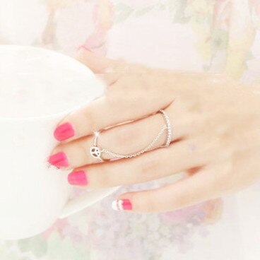 Europe and the United States personality open palm anti-war tassel chain ring   8RD124