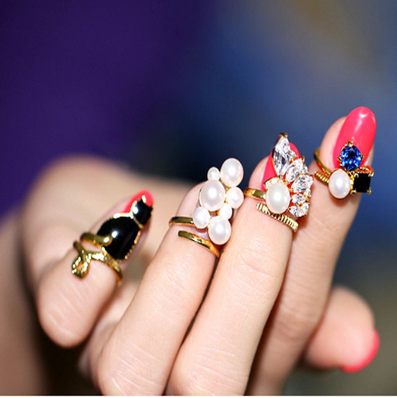 6Pcs/lot Fashion Gold and Silver color Finger Knuckle Ring Set