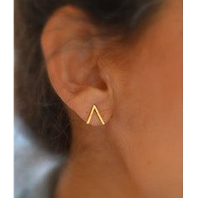 Concise Design Triangle Stud Earrings For Women