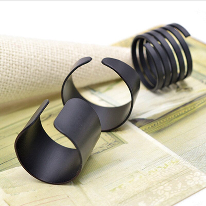 Three-Piece Suit Black Plain Ring