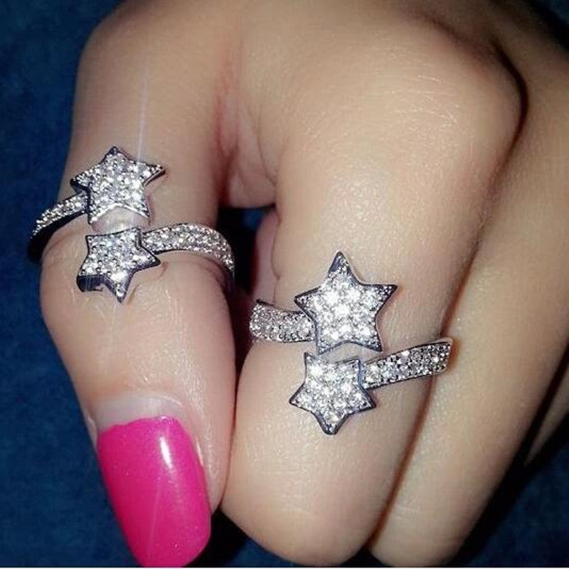 New European and American fashion five-pointed star ring