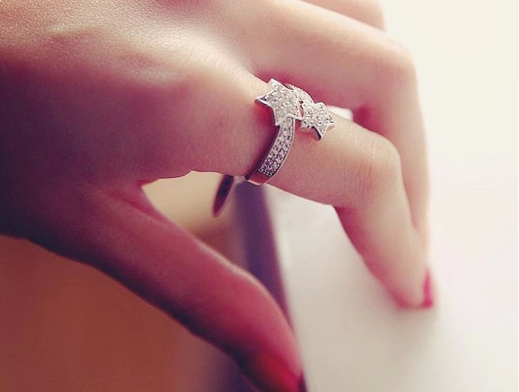 New European and American fashion five-pointed star ring