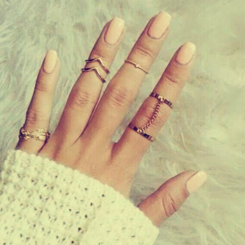 Europe and the United States leaves joint ring 6 sets of personalized wild ring