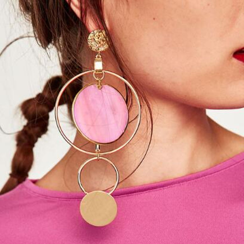 Korean Style Asymmetric Earrings Gold Color