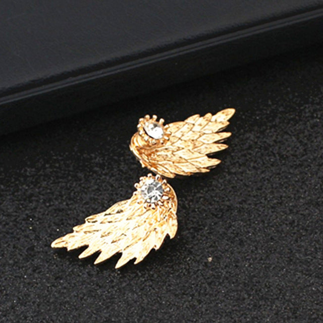 Crystal Flower Leaf Angel Wings Geometry Stud Earrings For Women