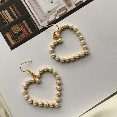 New Arrival Gold Color Love Heart Drop Earrings For Women