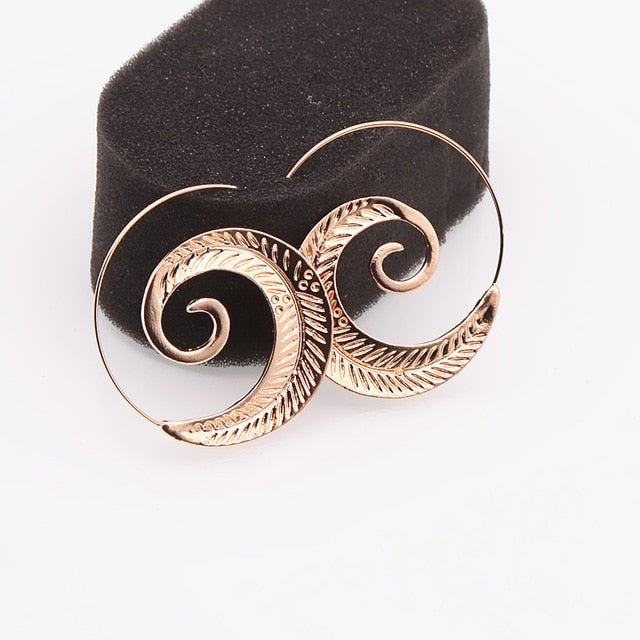 Gold Color Geometric Earrings Steampunk Style Statement Party Jewelry