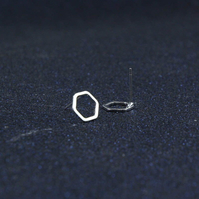 Simple Design Fashion Hexagon Stud Earrings For Women