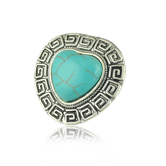 Bohemia Retro exaggerated adjustable geometric irregularly inlaid green stone ring 8RD89