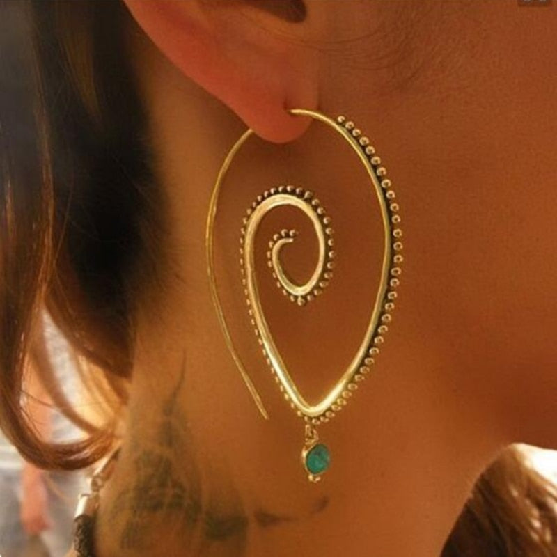 Bohemian Style Swirl Hoop Earring For Women
