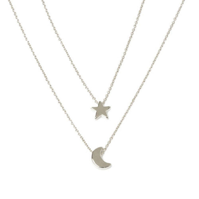 New Fashion Jewelry Gold Moon Star Pendant Necklace
