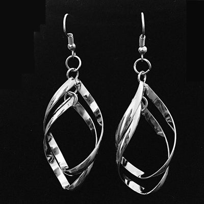 Gold Silver Color Leaf Dangle Earrings Piercing