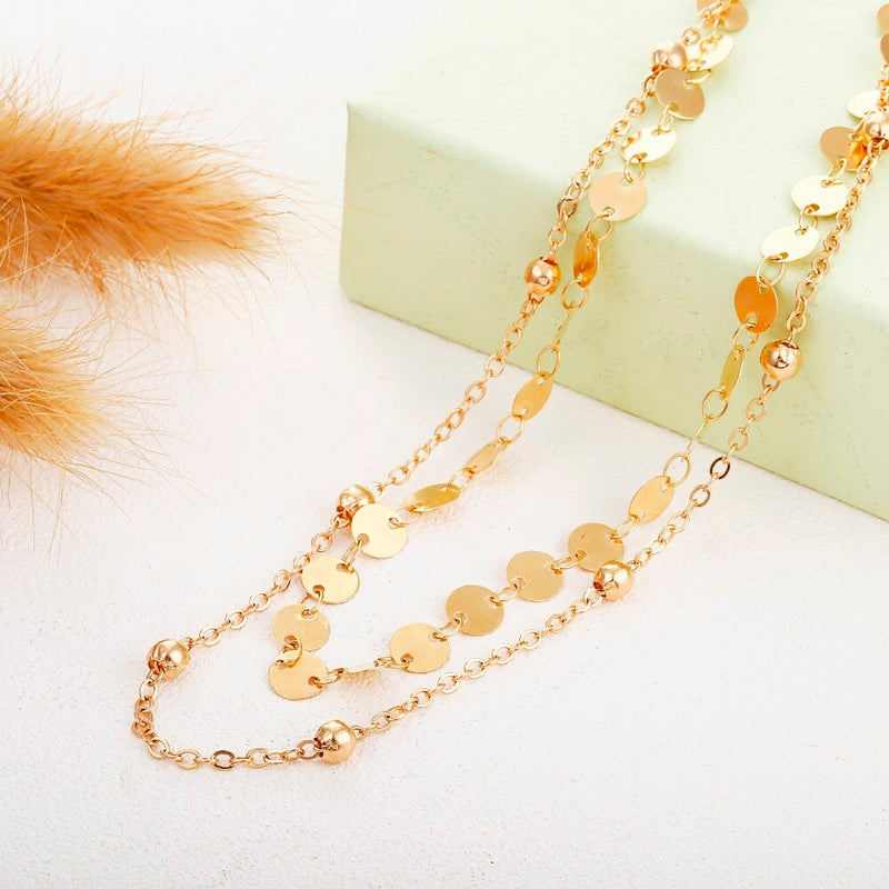 Bohemian Multilayer Choker Necklaces Gold Color