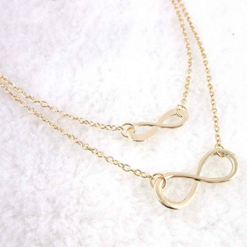 New Fashion Multi Layer Necklace Gold Silver Plated