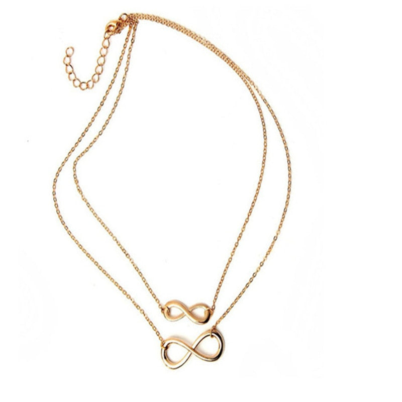 New Fashion Multi Layer Necklace Gold Silver Plated