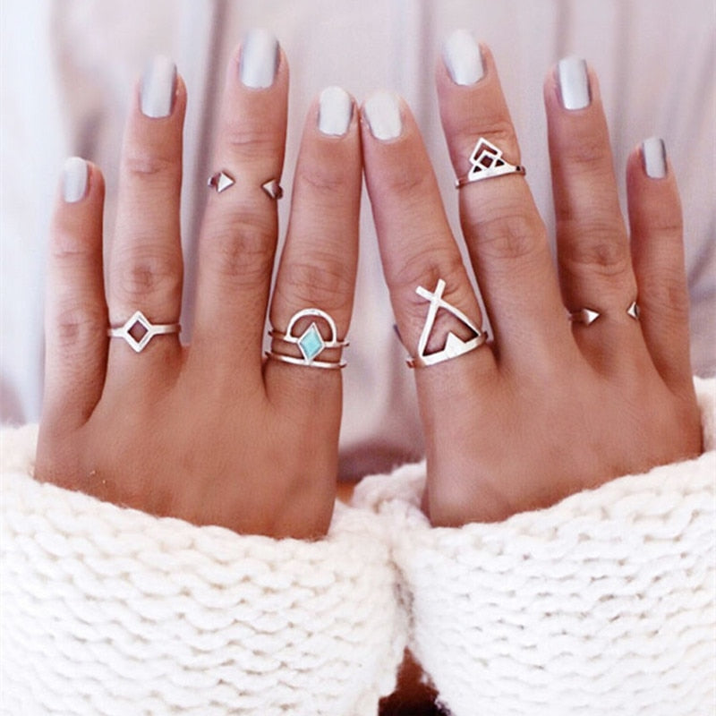 Random Color 6 pcs/set Bohemian Opening Rings