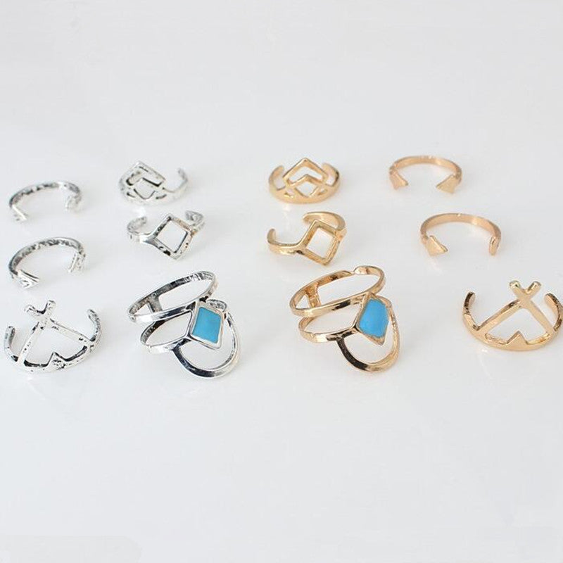 Random Color 6 pcs/set Bohemian Opening Rings